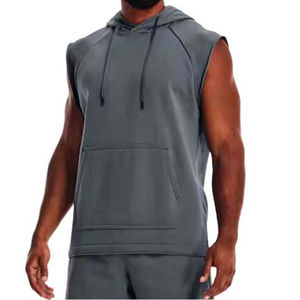 Nueva llegada sudaderas con capucha de moda para Hombre Sudaderas con cordón pulóver con capucha ropa de hombre de talla grande sin mangas Sudadera con capucha gimnasio Fitness - Product Image 5