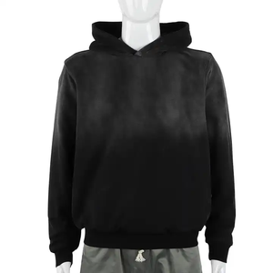 Sweat à capuche surdimensionné délavé à l'acide personnalisé, manches longues décontractées, 100% coton molletonné, épaules tombantes, fermeture éclair, sweat à capuche pour hommes - Product Image 6