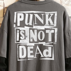 Camiseta de manga larga con estampado personalizado de doble capa para hombre, camiseta informal de gran tamaño con cuello redondo 2 en 1, camisetas de manga doble - Product Image 2