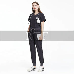 Tenue médicale unisexe personnalisée, respirante, à taille élastique, manches courtes, uniforme d'hôpital, ensemble pour médecins, automne, taille XL, sur mesure - Product Image 2