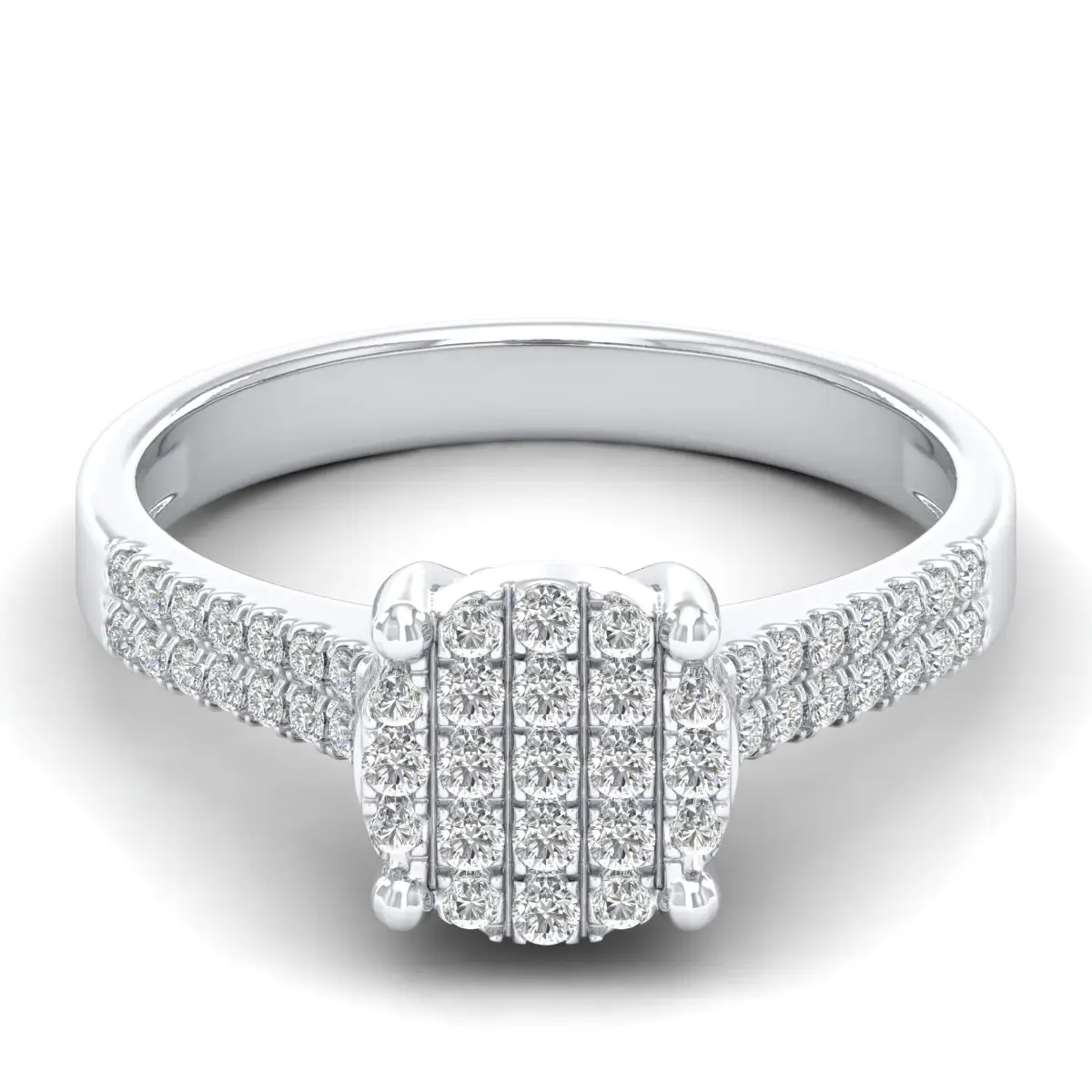 Feiner Schmuck Ideales Geschenk Erschwing licher Luxus im Trend Großhandels preis Massiver Weißgold Natürlicher Diamant Stapelbarer Ring Für Frau