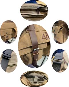 Men's Luxury Exquisite Canvas Messenger <b>Bag</b> Vintage Style Leather Sling <b>Bag</b> with Letter Decoration CLB-0019 - Product Image 6