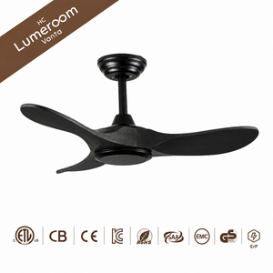 36 Inch Black Ceiling Fan Without <b>Light</b>, 3 Solid Wood Blades, Downrod Mount, Reversible DC Motor with <b>Remote</b> <b>Control</b> for Bedroom - Product Image 6