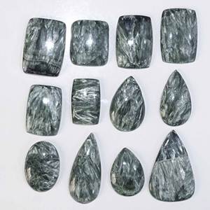 Seraphinite Cabochon หินควอตซ์คริสตัลธรรมชาติทรงหลวมเกรดสูงสำหรับการทำเครื่องประดับการรักษา - Product Image 2