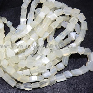 100% piedra preciosa de ojo de tigre Natural facetada pepitas de piedra lunar blanca DIY fabricación de joyas cuentas sueltas 10-17mm Alifinternational - Product Image 1