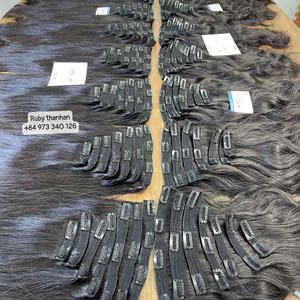 Extensions de cheveux noirs naturels 100% alignés sur les cuticules 20 pouces cheveux humains raides Thanh AN Extensions de cheveux - Product Image 4