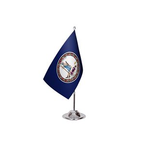 Drapeaux de bureau personnalisables de l'État de Virginie avec impression numérique, mât en aluminium et matériau en polyester ou en soie - Product Image 3