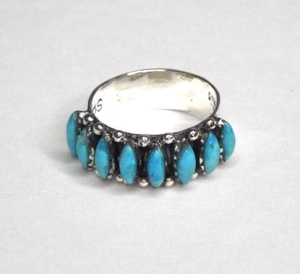 Belle au bois dormant Turquoise lunette réglage 925 bague de mariage en argent Sterling à la main Boho bijoux pour femmes - Product Image 3