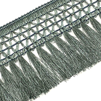 Bordure en dentelle brodée de 3 pouces en polyester et coton avec pompons, couleur personnalisable, pour rideaux décoratifs, robes de danse latine, vêtements et articles pour la maison