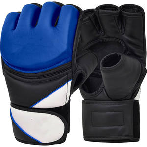 Gants MMA demi-doigts pour hommes OEM en cuir évacuant l'humidité avec fermeture à lacets pour poignet velcro fabriqué rapidement au Pakistan - Product Image 1