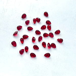Cuarzo rojo calibrado 6x8mm pera facetada corte piedra preciosa suelta para la fabricación de joyas - Product Image 6