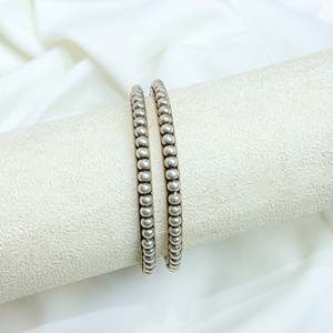 925 <b>Silver</b> Beaded <b>Bracelets</b> Single Animal-Number Pattern <b>Bangles</b> for Anniversary Gifts - Product Image 5