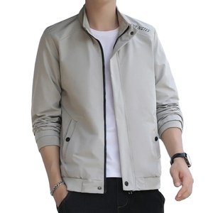 High Street Style hommes veste à la mode décontracté Slim Fit toile col montant à manches longues fermeture éclair tissu résistant de haute qualité - Product Image 6