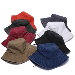 Wholesale Fashion Custom Print Embroidered Denim Casual Vintage Washed Cotton Adjustable Bucket <b>Hat</b> <b>Summer</b> Travel Unisex - Product Image 1