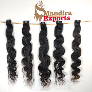 Paquets de cheveux humains vierges en gros Extensions de vague de corps de couleur naturelle Cuticules de cheveux indiens bruts alignés Double trame de cheveux humains - Product Image 3