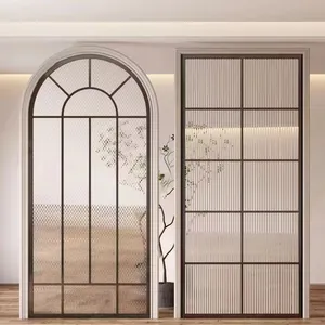 超薄框架卧室法式门室内玻璃平开门装饰铝制法式门现代