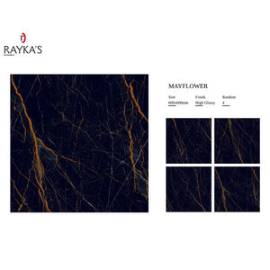 Diseño moderno 600*600mm azulejo de piso de porcelana de alto brillo para sala de estar baño pulido completo con acabado mate de 5mm de espesor - Product Image 1