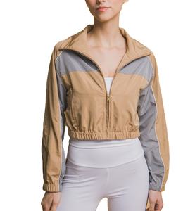 Veste coupe-vent de course personnalisée en gros 2026, veste coupe-vent en nylon unie, veste à capuche mi-zippée pour femmes - Product Image 1