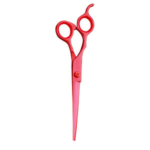 Tijeras para el cuidado del cabello recubiertas de Color rojo de 7 "con tornillo ajustable y silenciador, tijera profesional para el cuidado de mascotas - Product Image 3