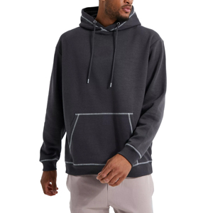 Sudadera con Capucha Gris Oscuro para Hombre, Corte Regular, Felpa de Algodón, con Bolsillo, Estilo Casual para Otoño - Product Image 1