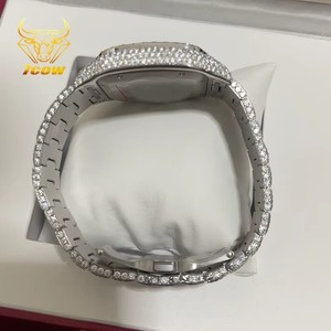 นาฬิกาฮิปฮอปหรูหราประดับเพชรโมอิสซาไนต์สีขาว VVS เต็มหน้าปัด ระบบออโตเมติก สำหรับผู้ชาย - Product Image 4