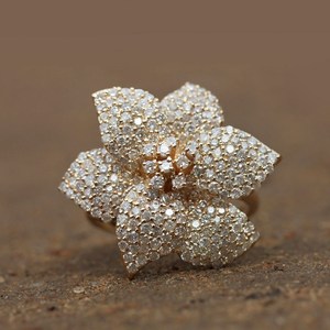 Anillo de oro amarillo de 14 quilates con forma de flor y diamante Natural, joyería fina hecha a mano, 3,76 Ct - Product Image 4