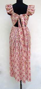 Antique élégant impression tie dye long kaftan col en v demi-manches rayonne tissu robe ample avec fente latérale printemps caftans - Product Image 2