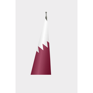 Digital-Printed Qatar Indoor <b>Flag</b> with Aluminum <b>Pole</b> & Polyester or Silk Material - Product Image 3