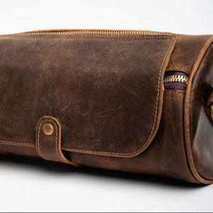 Fashionable Cylinder <b>Handbags</b> for Women Luxury High Quality Genuine Leather Crossbody Bags <b>Vintage</b> Style Zipper LCYB-0064 - Product Image 1