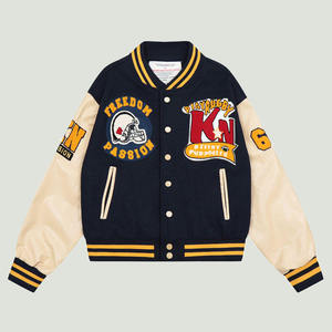 Veste Bomber Varsity Letterman avec Patchs Brodés Personnalisés pour Hommes, Couleurs Personnalisées, Col Montant, 100% Coton, Nouveau Design 2026 - Product Image 1