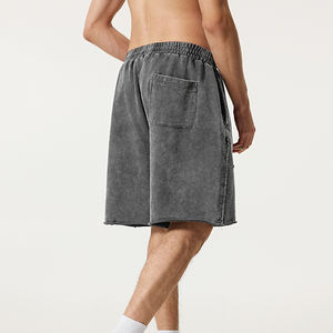 Pantalones Cortos Deportivos de Algodón 100% Pesado al por Mayor, Pantalones Cortos Deportivos Transpirables de Felpa Francesa para Hombre, Pantalones Cortos para Correr y Hacer Ejercicio - Product Image 3