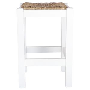 WELL HOME Panca in Legno Rustico Finitura Bianca 32.5x32.5x48.5 cm Sgabello Basso o Pouf - Product Image 4