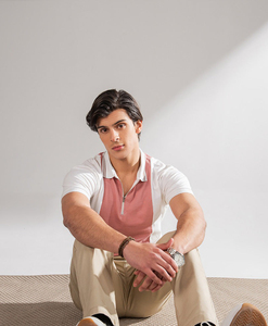 Nueva Camiseta de manga corta de verano para hombre, cuello blanco con cremallera, moda informal de negocios, camisa holgada con solapa, camisa transpirable para hombre - Product Image 3