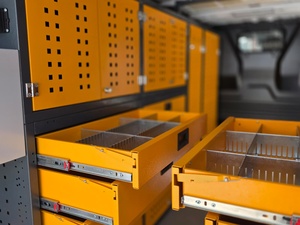 ตู้เก็บของในรถยนต์แบบแยกส่วน 12 ลิ้นชัก |   การจัดระเบียบภายในรถยนต์อัจฉริยะ |   โซลูชั่น OEM/ODM สำหรับชั้นวางของในรถตู้ |   ไฟฟ้าสถิต - Product Image 6