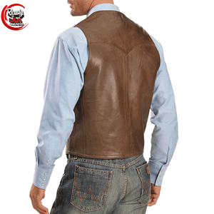 Gilet en cuir d'hiver pour hommes de la meilleure qualité personnalisé Durable et imperméable avec décoration de bouton pour vêtements d'extérieur vente chaude - Product Image 2