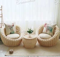 Ecowoodies Ensemble de mobilier d'extérieur traditionnel pour villa et jardin, avec coussins imperméables, fauteuils de relaxation et canapés gonflables en rotin, pour hôtels et parcs