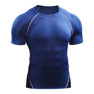 Top hommes Compression Sports T-shirts Gym entraînement séchage rapide manches courtes pour la course à manches longues Fitness Rash Guard Amano Sports - Product Image 4