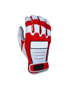 Gants de frappeur de baseball en coton blanc cousus avec logo personnalisé de haute qualité Mitaines élastiques avec cuir de haute qualité - Product Image 3