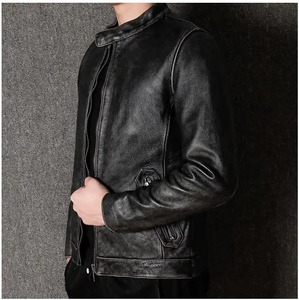 แจ็กเก็ตหนังสำหรับผู้ชายไซส์ใหญ่พิเศษมาใหม่กันลมมีซิปปิดระบายอากาศได้สำหรับนักแข่งรถมอเตอร์ไซต์ - Product Image 3