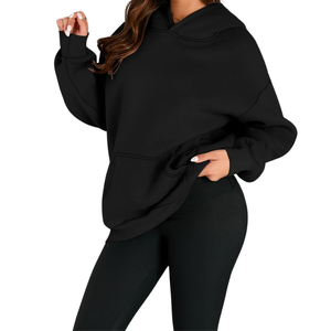 Femmes 100% coton polaire pull à capuche haute qualité HeavyGSM respirant confortable Top vente imprimé brodé hiver - Product Image 3