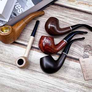 Pipa de Fumar de Madera de Estilo Moderno, Tipo Curvado, Reutilizable, Ecológica, Tallada a Mano, Duradera, para Amantes del Tabaco y Coleccionistas - Product Image 1