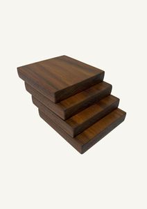 Sous-verre carré contemporain en bois durable avec finition bois naturel, idéal pour le café, le thé et les boissons froides - Product Image 2