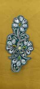Apparel and Accessories Decorative Flower Rhinestone <b>Beaded</b> Applique <b>Trim</b> for Dress Available for Sale - Product Image 6