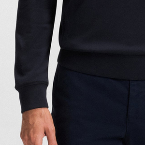 เสื้อสเวตเชิ้ตผู้ชายสำหรับผู้ซื้อขายส่งจำนวนมาก ดีไซน์ทรงหลวม สวมใส่สบาย ดีไซน์คอตั้ง แขนยาว พร้อมโลโก้แบบกำหนดเอง - Product Image 3