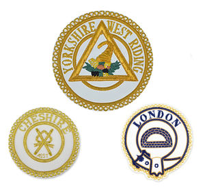 Customized New Design Hand Embroidered <b>Badges</b> Wholesale Masonic <b>Badges</b> Clothing Masonic Regalia <b>Badges</b> - Product Image 6