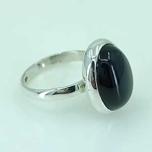 Navya Craft 925 Sterling Silver Women's <b>Statement</b> Boho <b>Ring</b> Handmade Black Onyx Oval December Birth Gemstone Jewelry for - Product Image 3