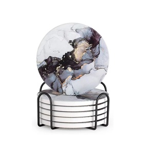 Ensemble de sous-verres hexagonaux en marbre noir faits à la main, décoration de table en résine de style religieux unique, quantité en vrac disponible - Product Image 1