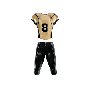 Conjunto de fútbol americano color camello personalizado al por mayor diseño atlético con costuras duraderas manga corta característica transpirable - Product Image 1