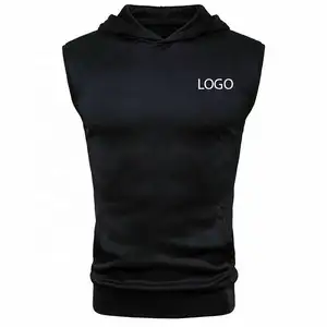 PURE Polyester Sold Blue Wholesale Sublimated Custom Classic Compression Sleeveless Hoodie Sweatshirts For Men Youth Adult