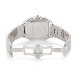 Custom Icedout Moissanite Stainless Steel Quartz Fashion <b>Watch</b> with Roman Dial and Glass - Product Image 5